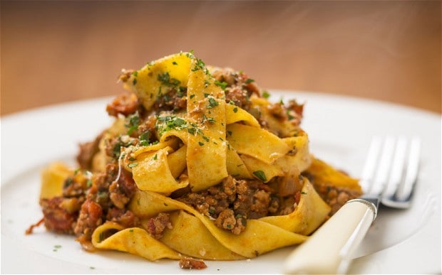 Pappardelle with turkey ragu